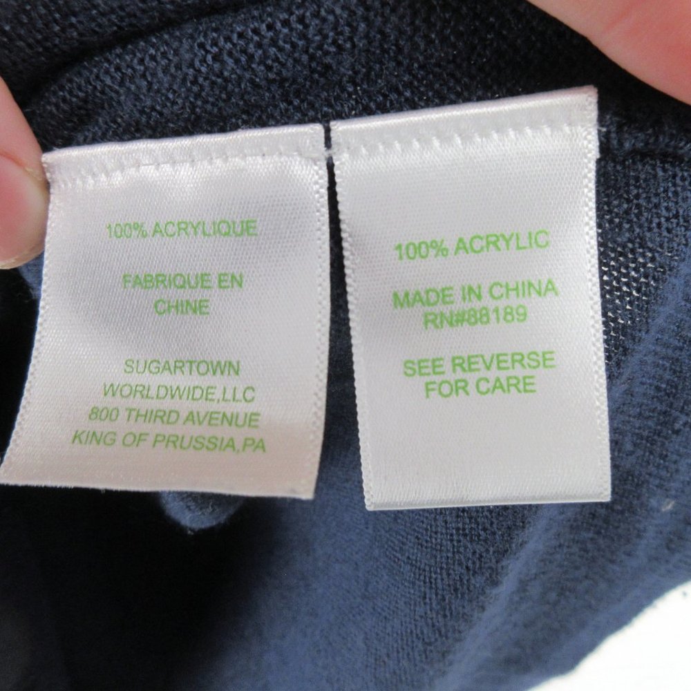 Lilly Pulitzer Clare Sweater Size S Navy Tiered Ruffle Sleeves - Picture 5 of 10